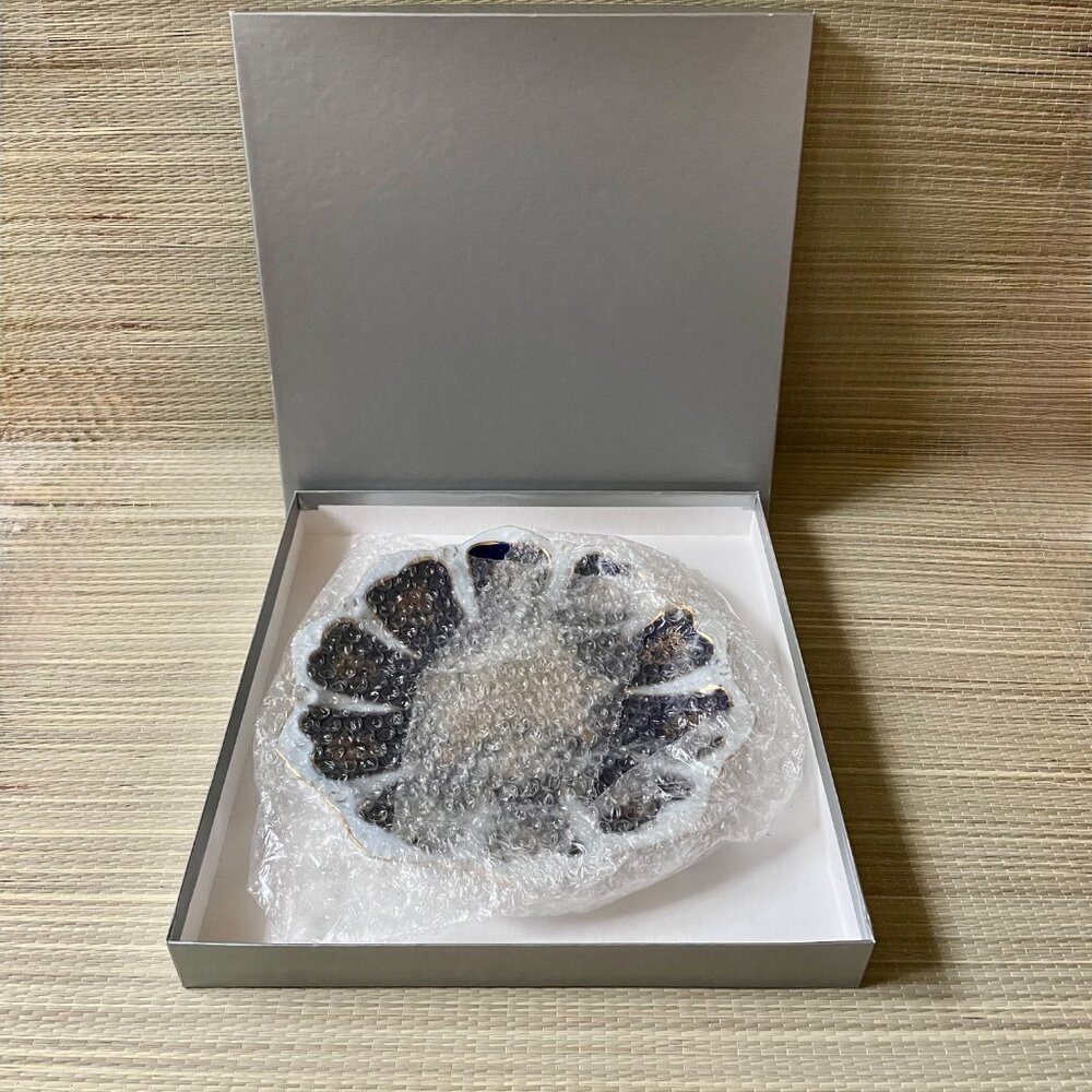 Vintage ceramic blue and white plate